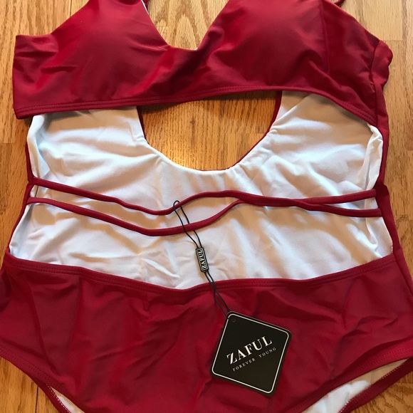 NWT Zaful Red Wine Swimsuit (XL) - Picture 10 of 15